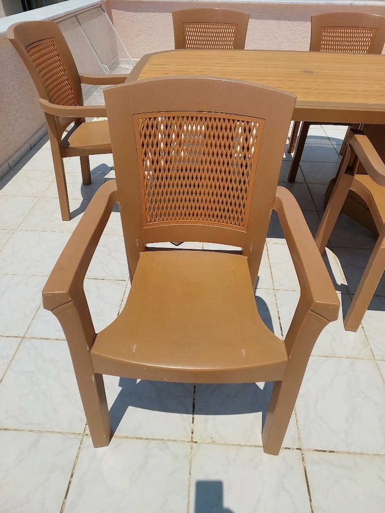 Papatya 6 Kişilik Bahçe Balkon Masa – 6 Holiday Sandalye – Çok temiz - 6