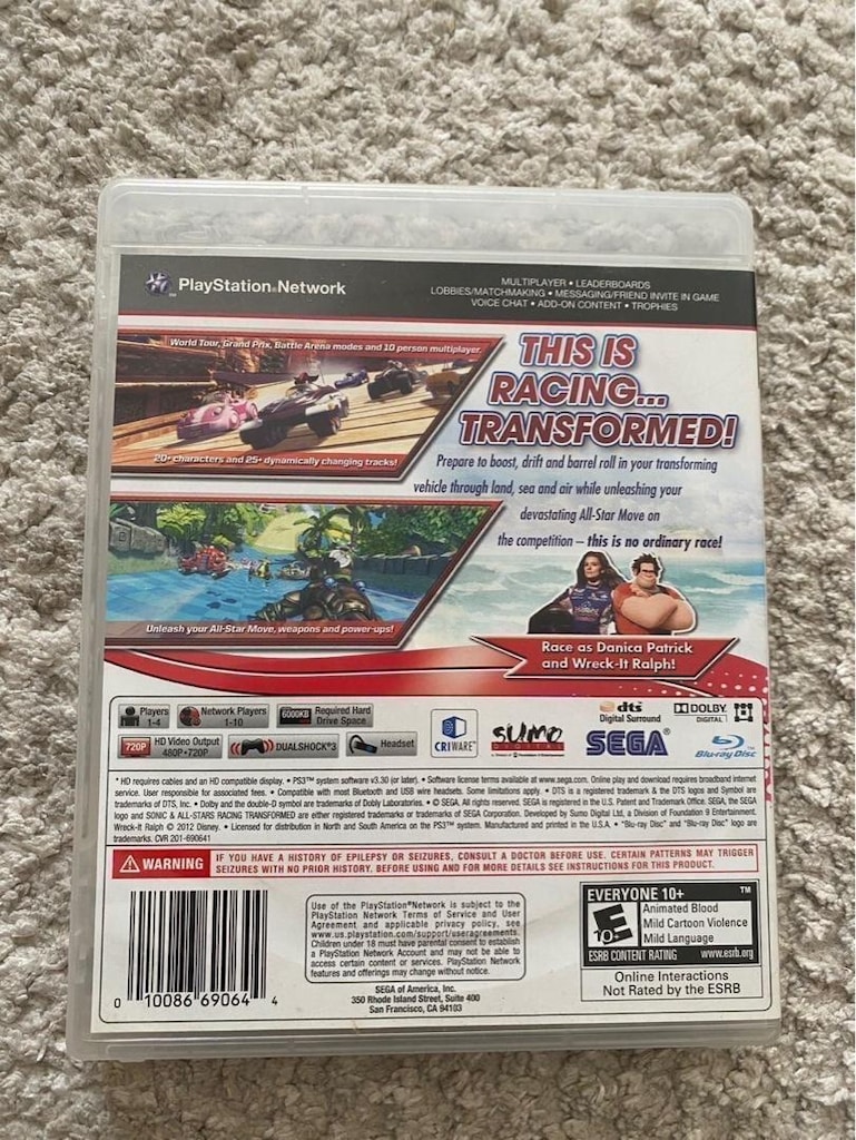 Sonic Allstars Racing Transformed ps3 oyun - 2