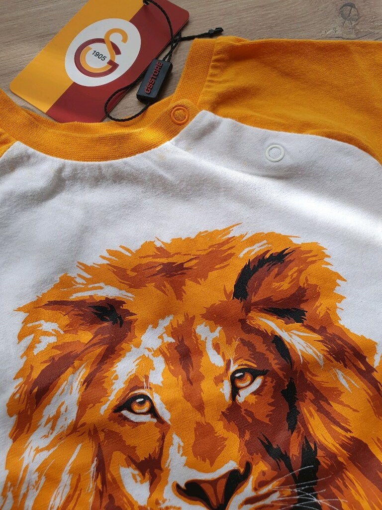 Galatasaray Aslan Baskılı Sarı Bebek Takımı Eşofman Tşört 1 yaş - 6