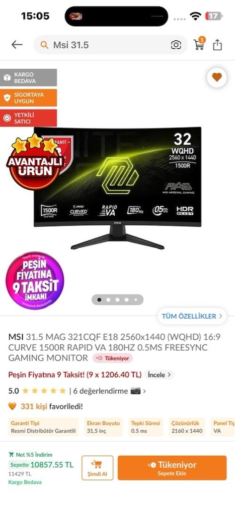 msi 32inç monitor 2k 2560x1440 180hz - 4