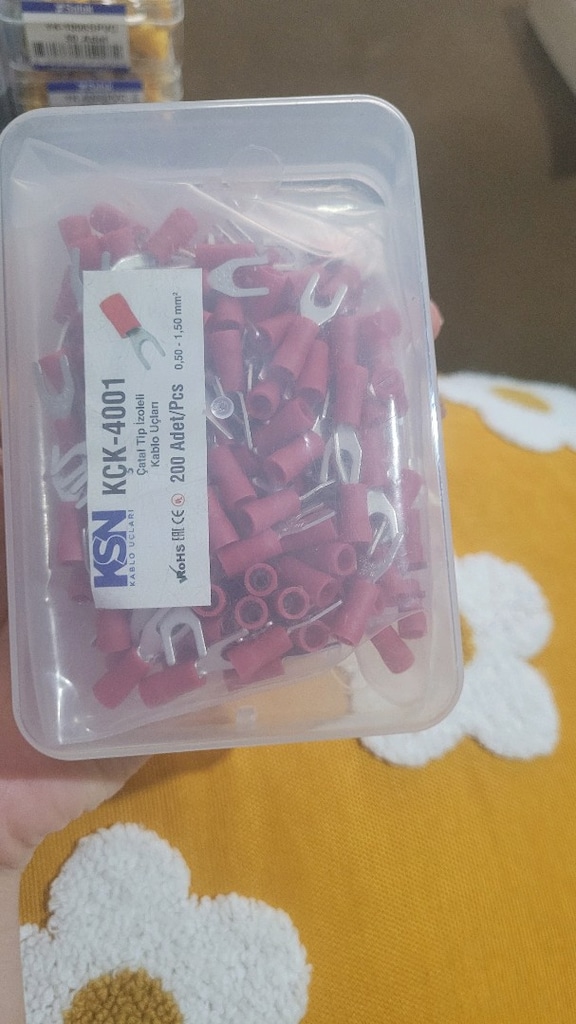 KSN KÇK-4001 0,50-1,50 mm² M4 Çatal Tip İzoleli Kablo Ucu - 3