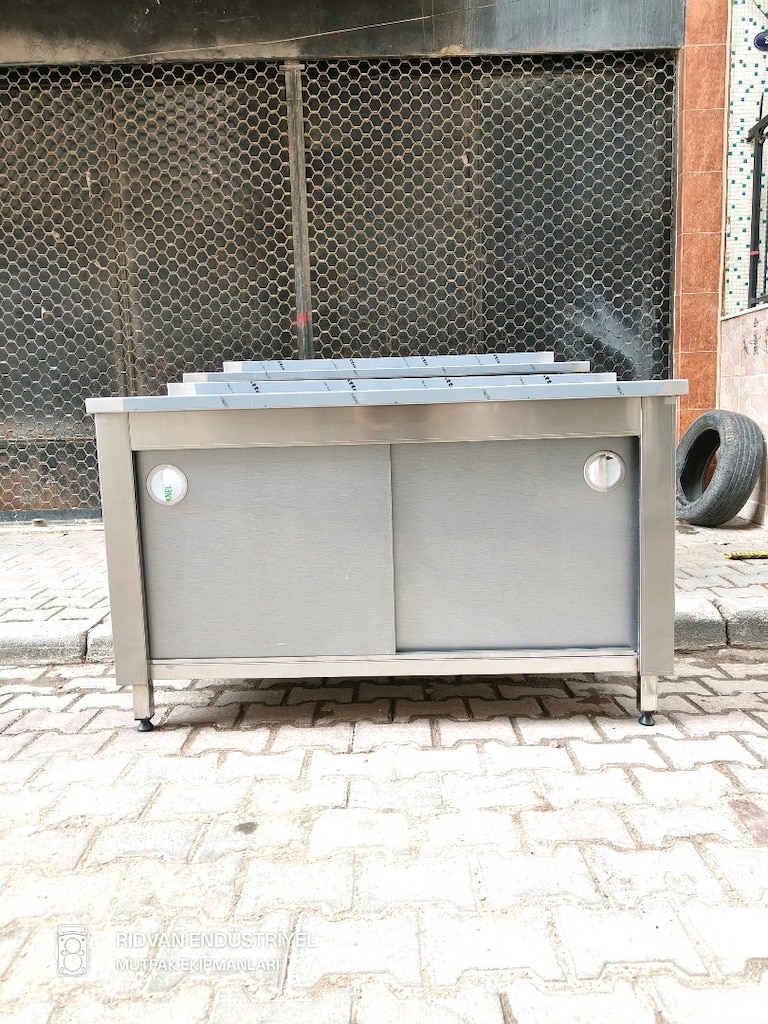 140 cm krom tezgah hazır mutfak krom çalışma tezgahı endüstriyel tezga - 15