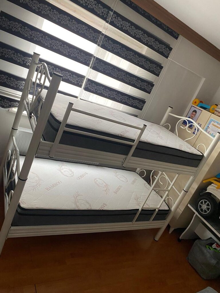 çift katlı korumalı demir ranza 2 adet petli yatak - 3