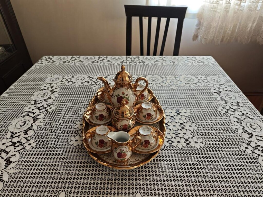 24 karat Orijinal Alman FİNCAN DEMLİK TEPSİ ANTİKA & NOSTALJİ - 10