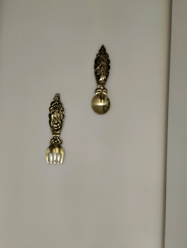 pirinç kaşık çatal orjinal antika - 2