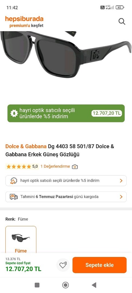 Orijinal Dolce&Gabbana Güneş gözlüğü - 5