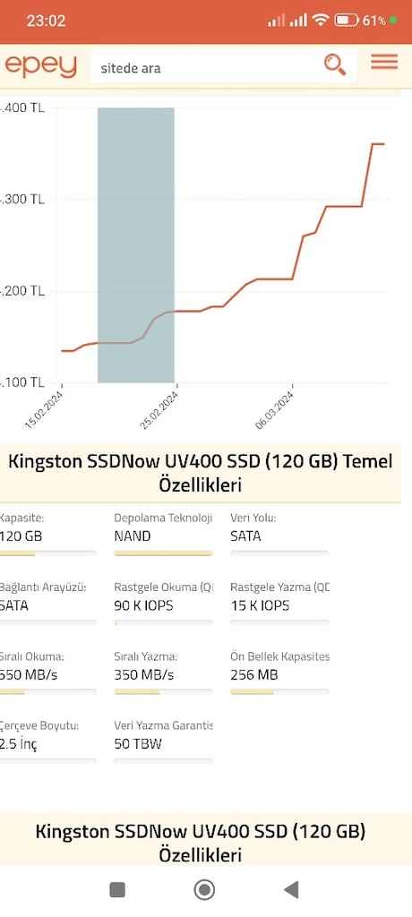 KİNSTON 120 GB SSD..METAL.KASA..DARBEYE DAYANKLİ..WİN 10 YUKLU - 6