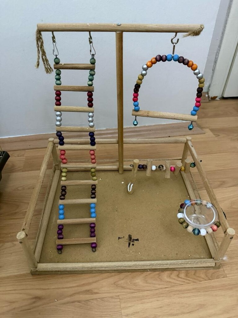 Pirinç Kuş Kafesi,Oyun Parkı,Taşıma Çantası,Oyuncakları ve Malzemeleri - 3