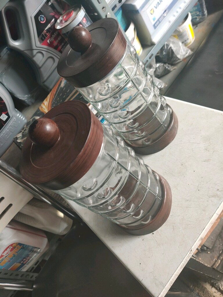 cam dekoratif saklama kabı iki adet - 2