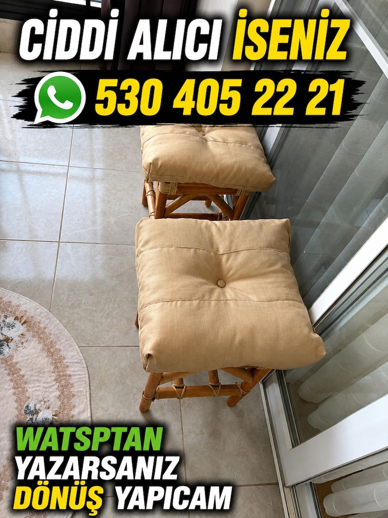 Balkon Takımı Bahçe Takımı Bambu Hiç kullanılmadı - 2