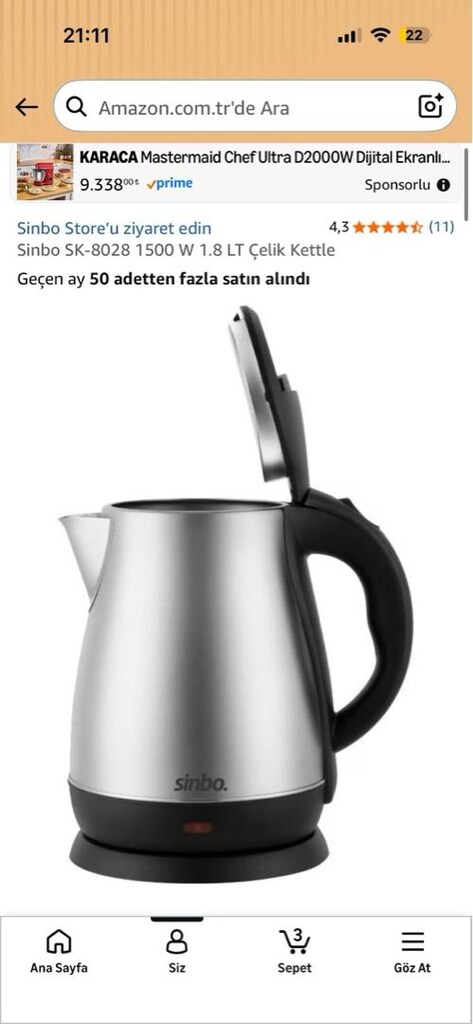 Sıfır Kutulu Faturalı Sinbo Kettle - 3