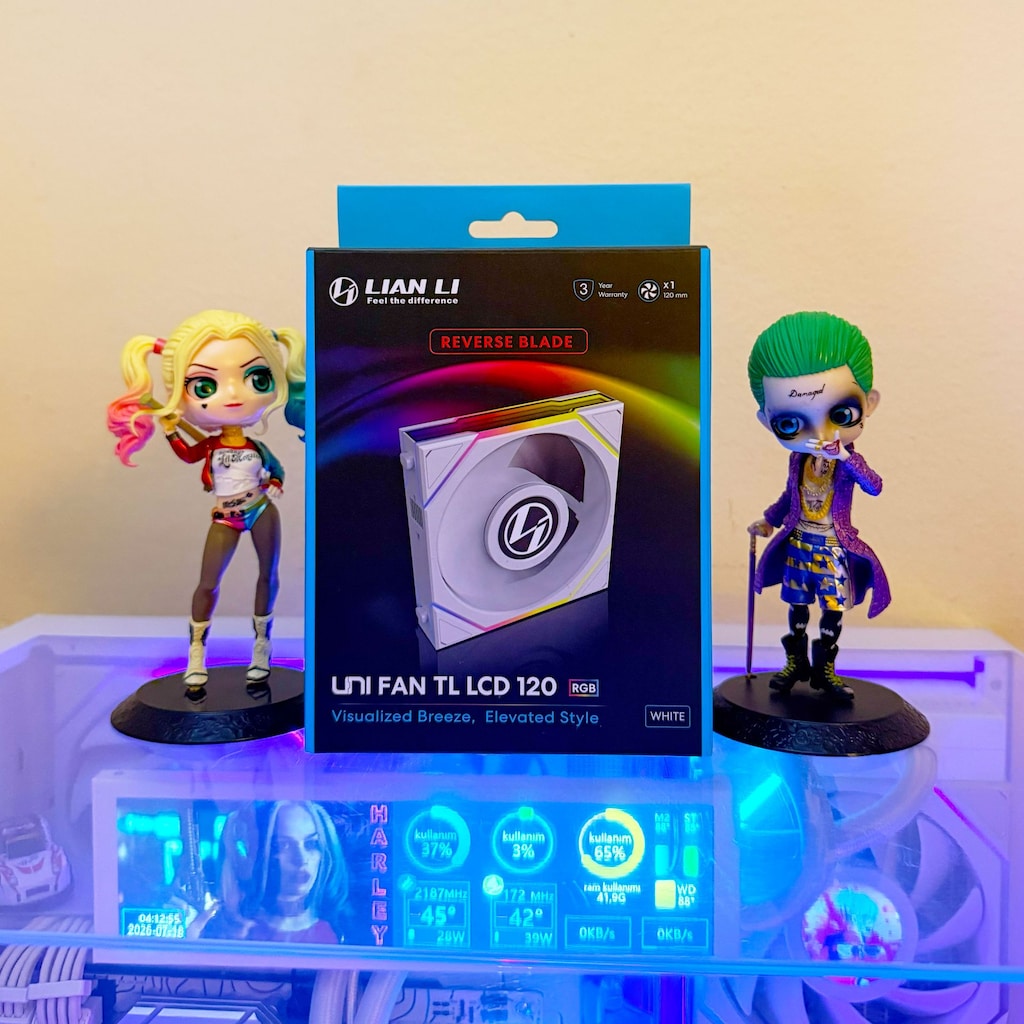 LIAN LI UNI FAN TL LCD 120 RGB WHITE REVERSE BLADE – 1 ADET - 2