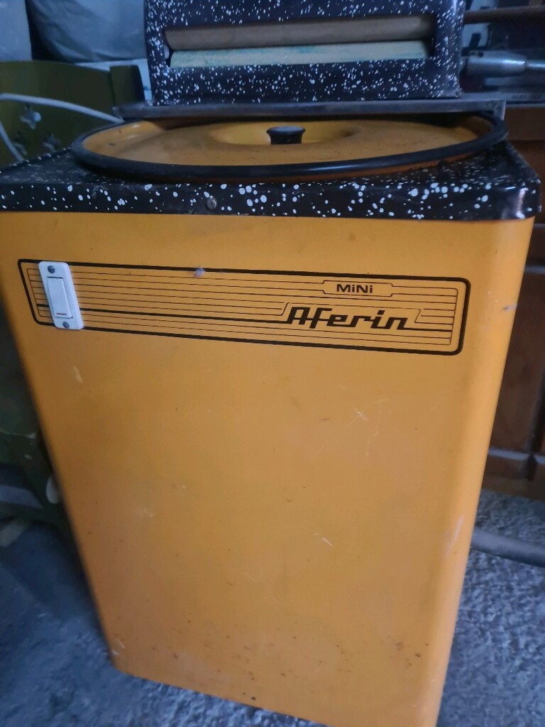 AFERİN MARKA turuncu antika çamaşır makinesi merdaneli - 5