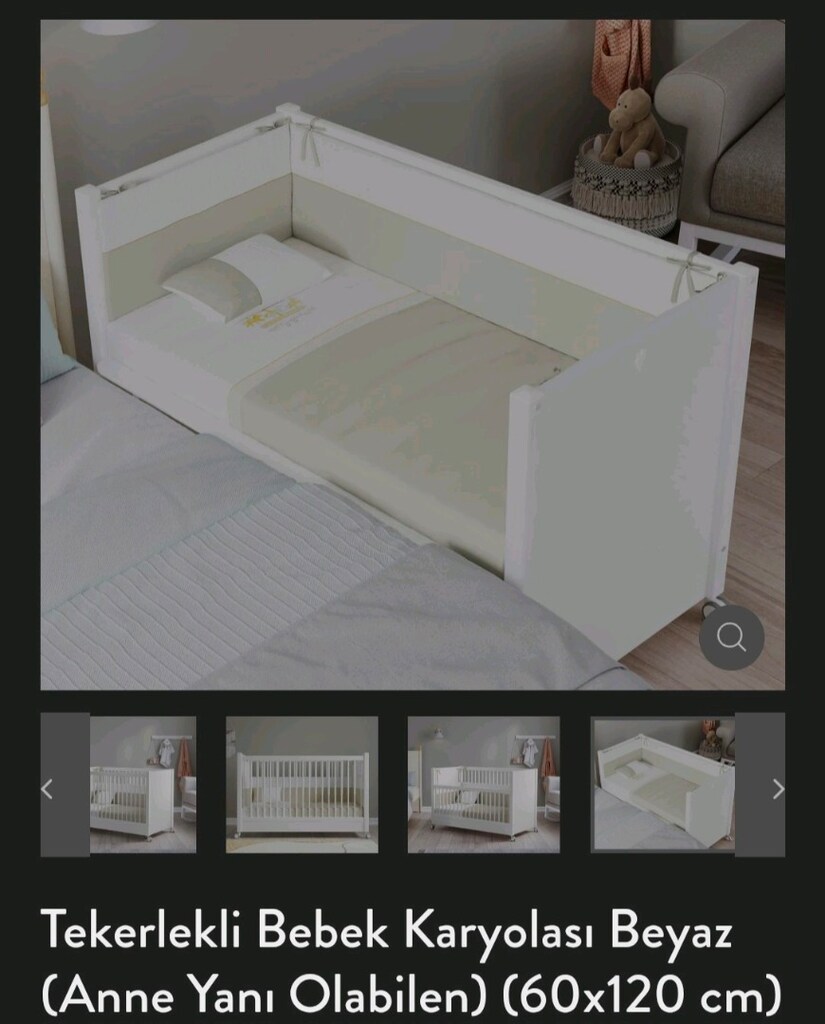 Baby Cotton Anne Yanı Beşik ÇİLEK - 5