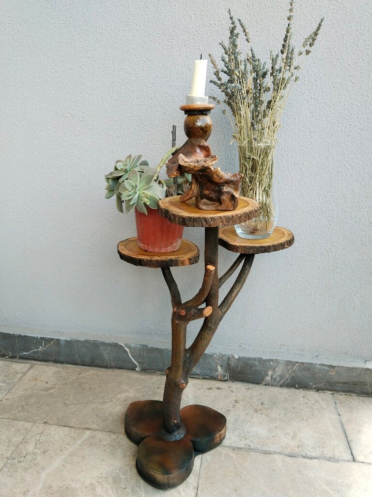 Elemeği Ahşap tasarım Üçlü SEHBA, ÇİÇEKLİK. - 2