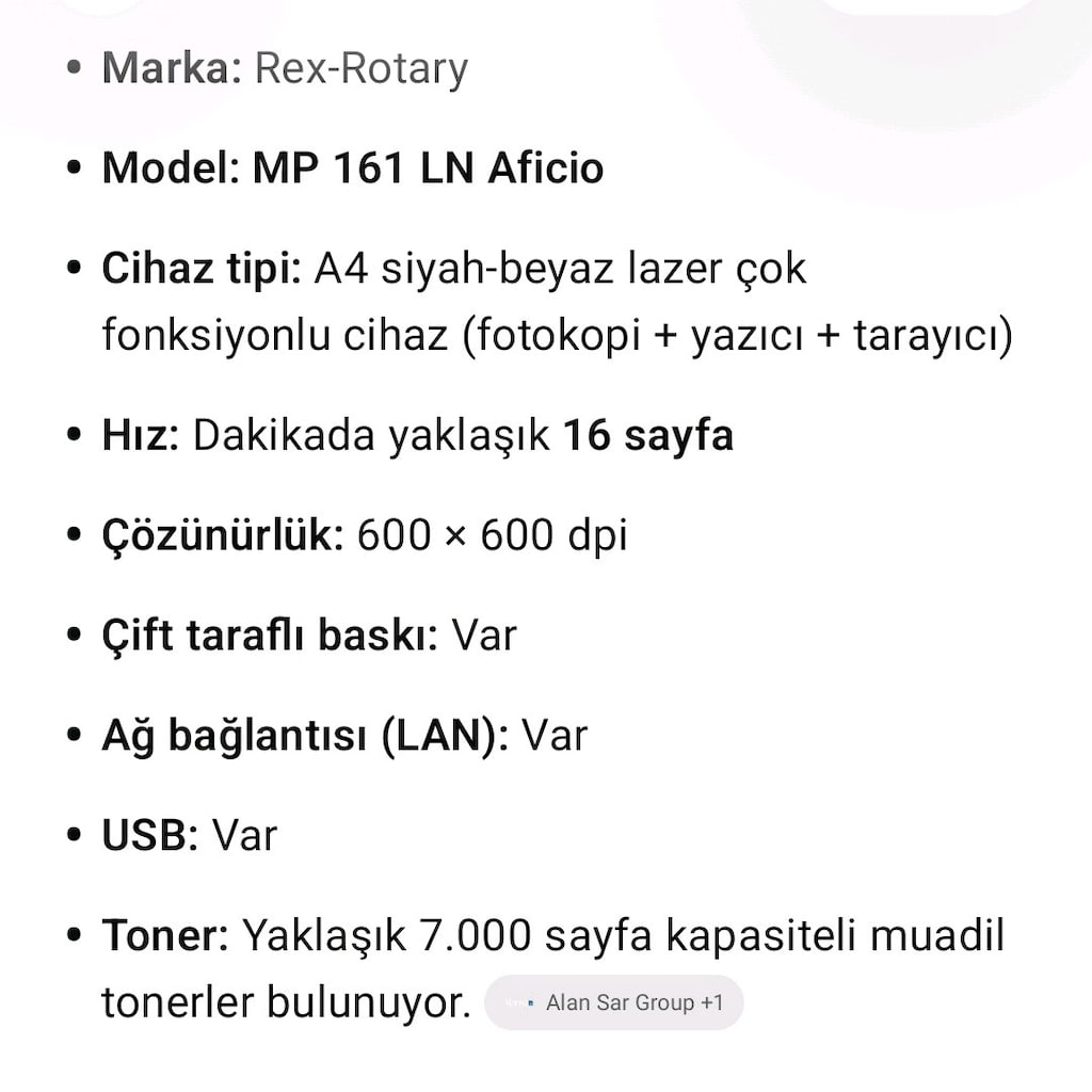 Rex Rotary marka yazıcı fotokopi ve tarama makinesi - 3