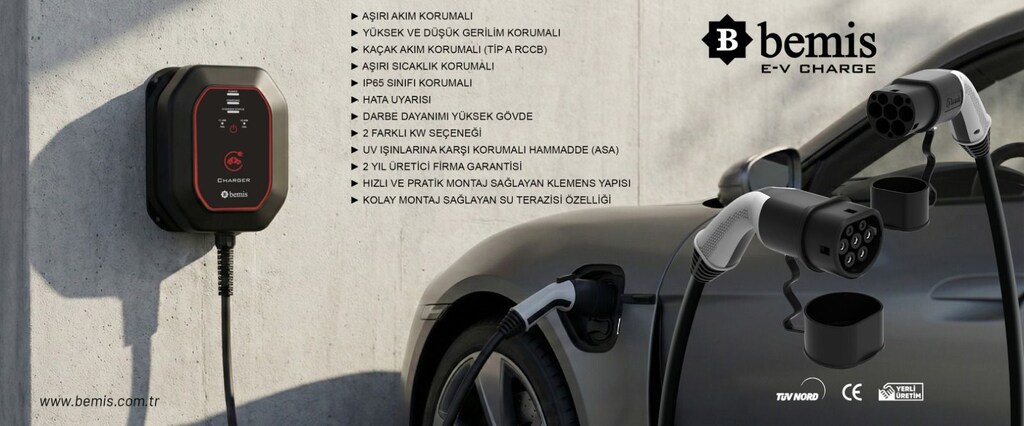 Bemis Elektrikli Araç Şarj Cihazı-Wallbox Charger 2-11/22 Kw -10 Metre - 4
