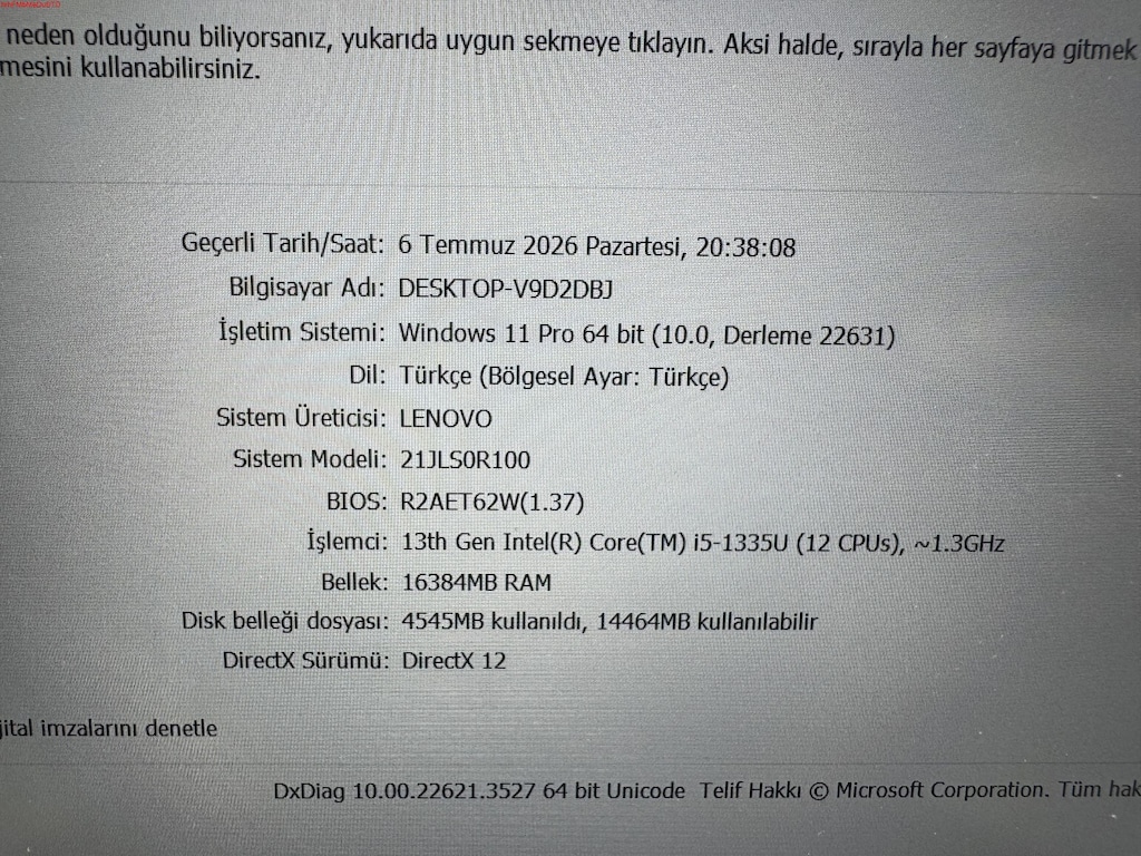 LENOVO THİNKPAD İ5 13. NESİL 16 GB RAM 256 M2SSD - 6