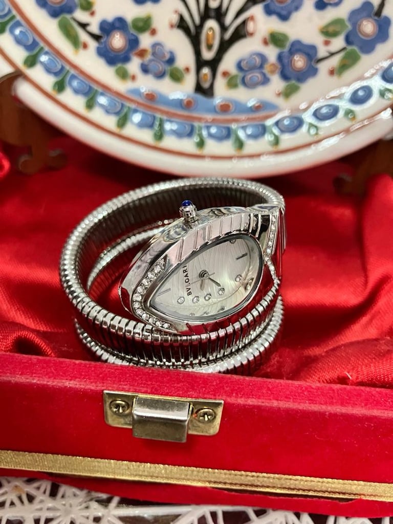 Beyaz Taşlı Bvlgari Serpenti Kadın kol Saati - 4