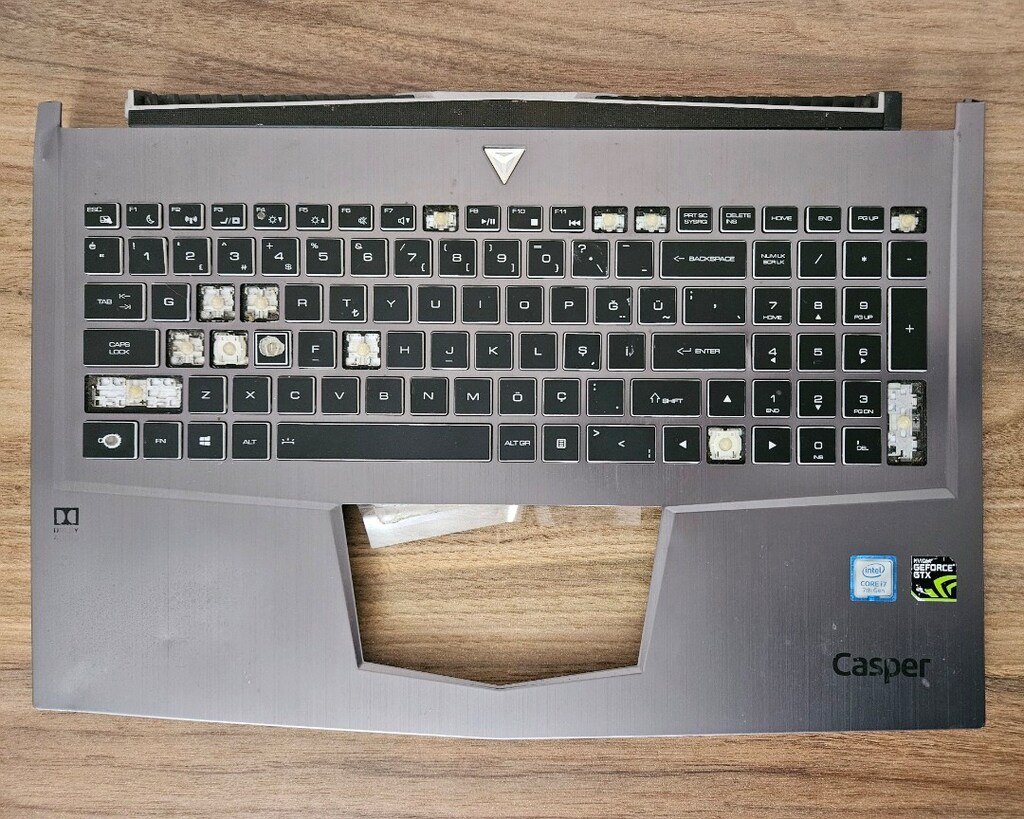 CASPER EXCALİBUR G750 KLAVYE ÜST KASA, ÖN KONTROL PANELİ,touch pad