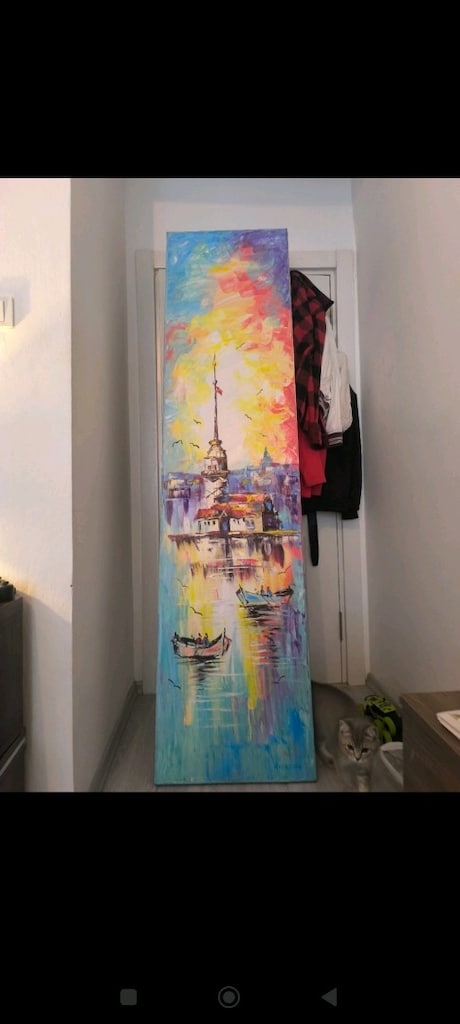 uzun tuval tapblo İstanbul kız kulesi - 3