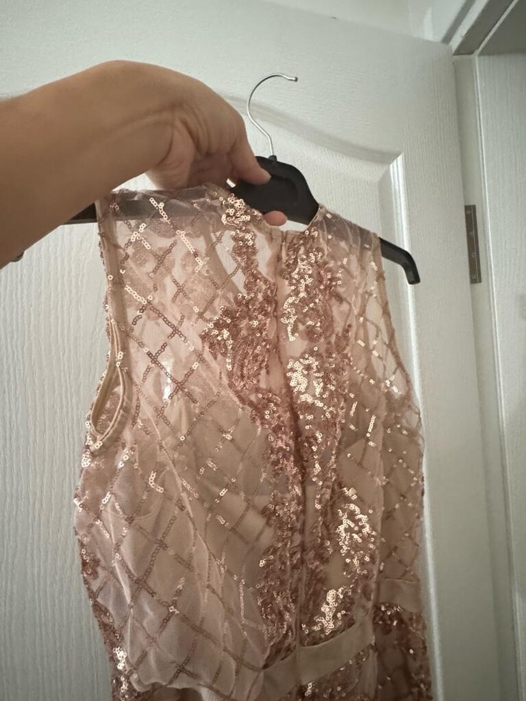 rose altın rengi abise elbise - 7