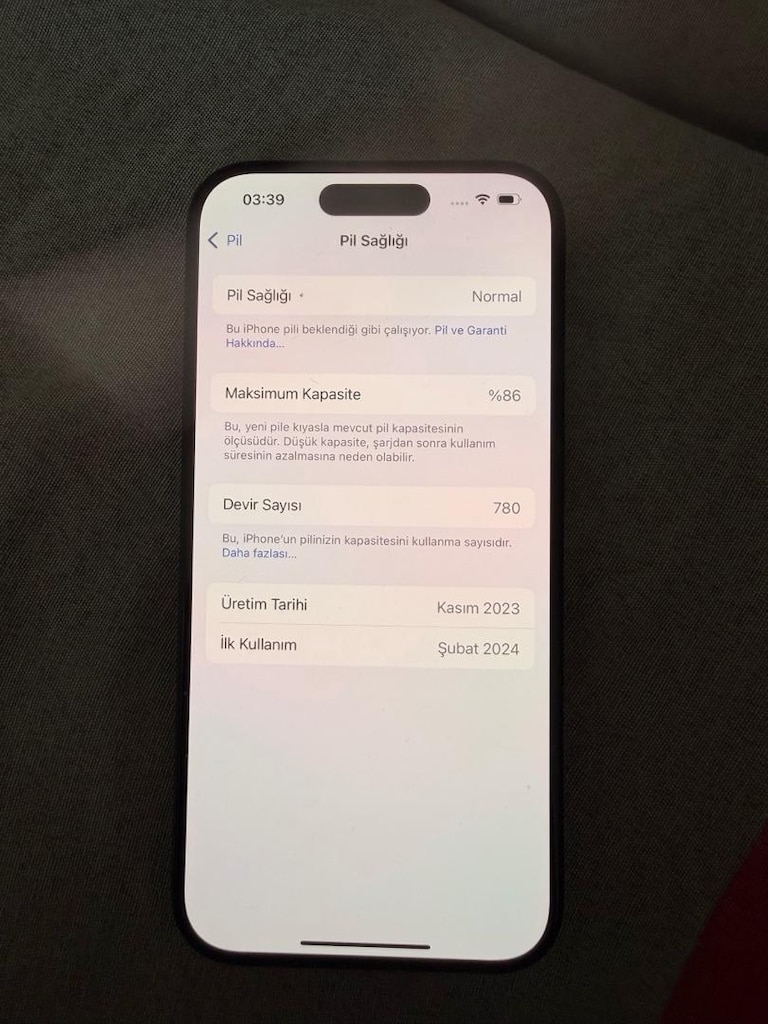 İphone 15 pro 128 gb pil %86 tertemiz - 3