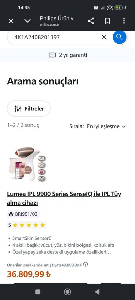 Philips lazer epilasyon cihazı - 2