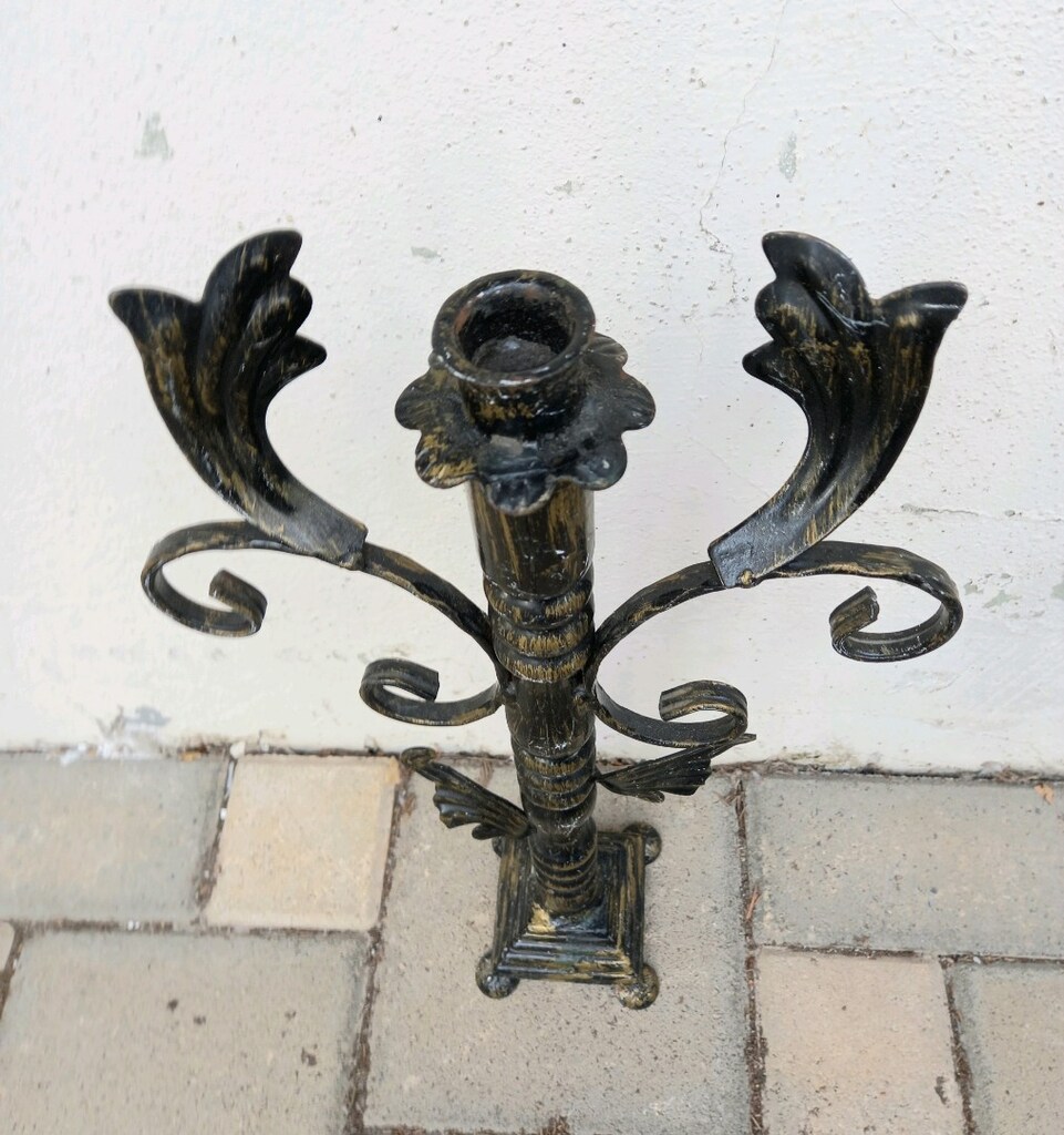 VİNTAGE MELEK KANADI METAL TEKLİ ŞAMDAN/MUMLUK - 2