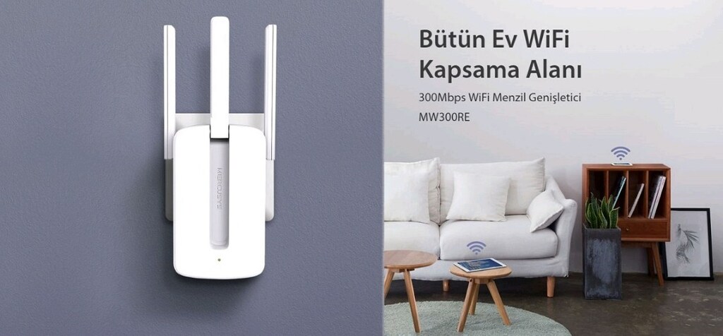 Wifi Menzil Genişletici Mercusys MW300RE 300 Mbps