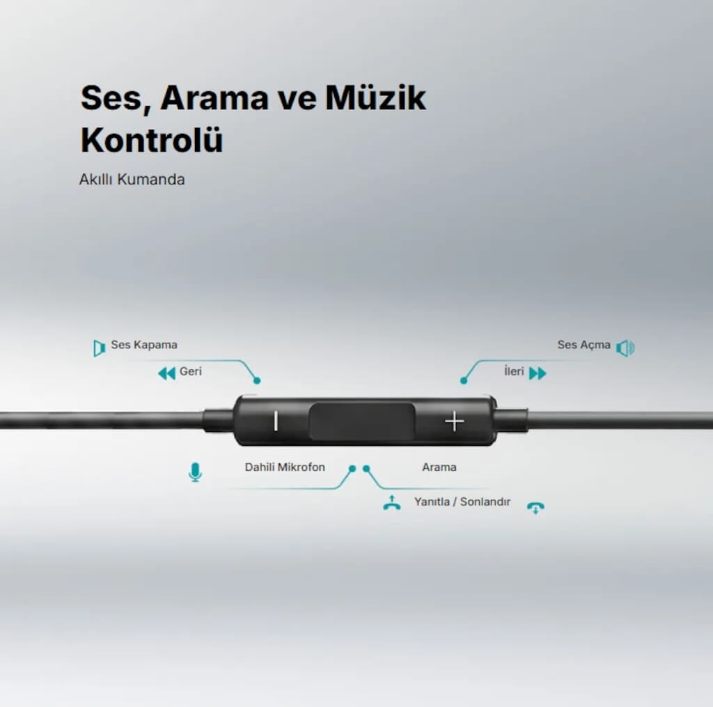 Ttec Rio Kumandalı ve Mikrofonlu Kulakiçi Kulaklık - Siyah - 5
