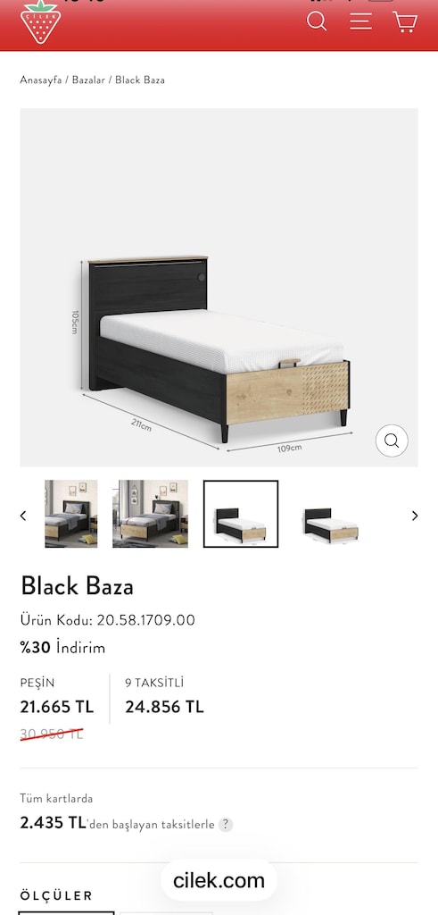 Çilek Black Baza 100X200