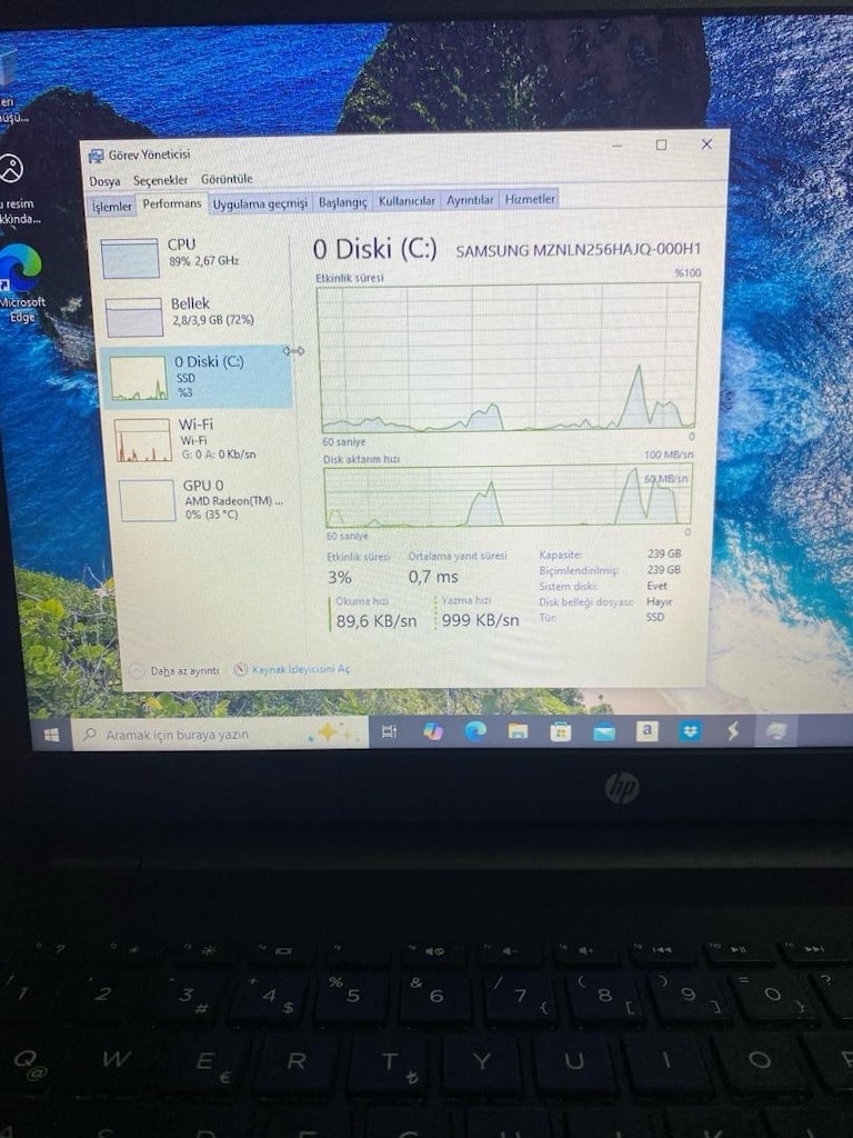 LAPTOP HP | AMD RYZEN | 4 GB RAM | 256 GB SSD | Temiz - 8