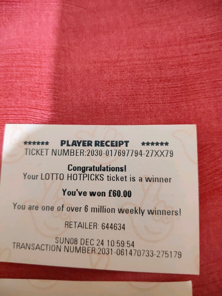İngiltere National Lottery £60 Kazanan Orijinal Biletleri | 3'lü Kolek - 3