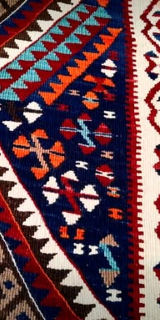 Antika Van El Yapımı dokuma yün kilim - 8