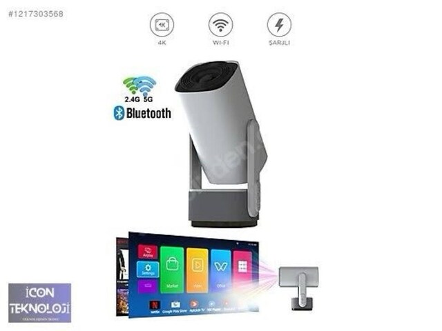 POWERBANKLI ANDROİD TV ÖZELLİKLİ PROJEKTÖR