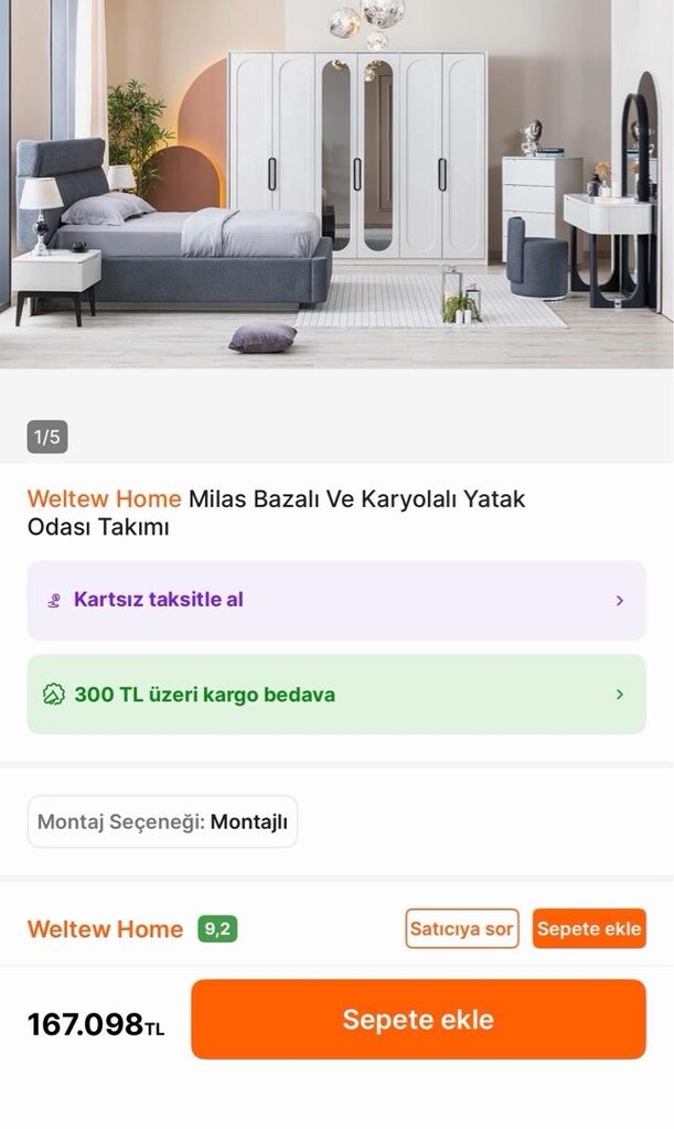WELTEW LEDLİ 6 KAPAKLI GARDROP - 2