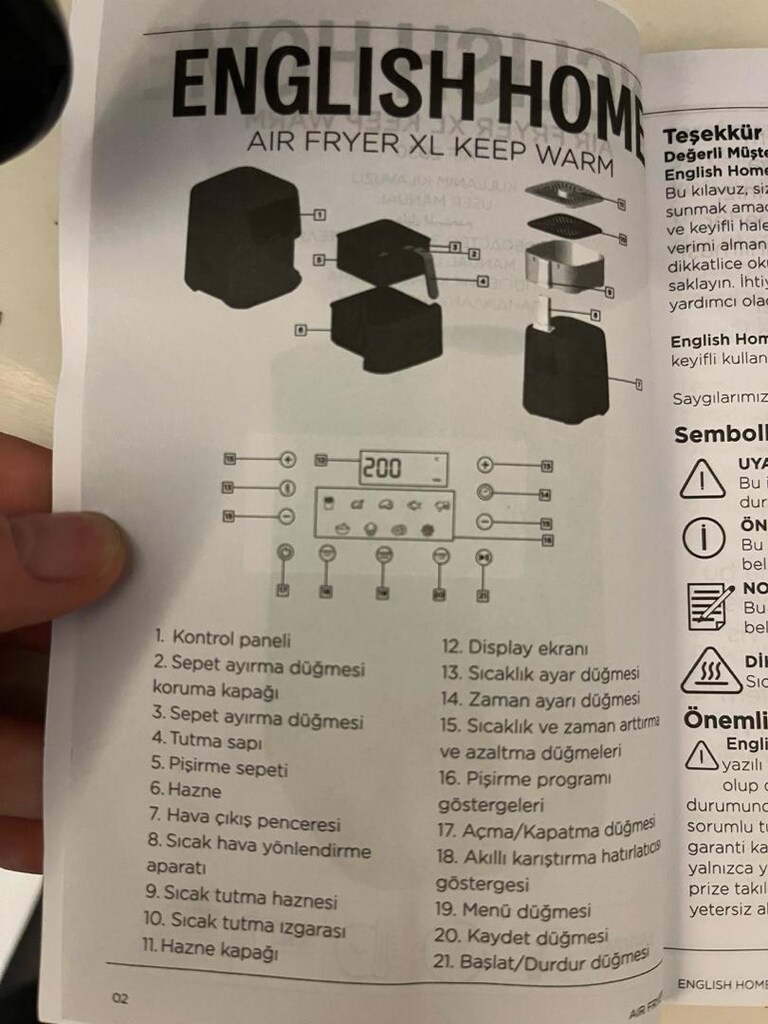 sıfır english home airfryer - 10