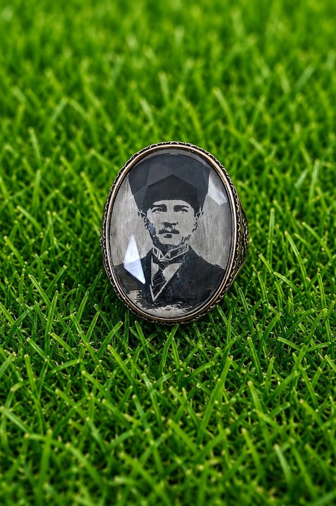 Atatürk Desenli 925 Ayar Gümüş Yüzük - 4
