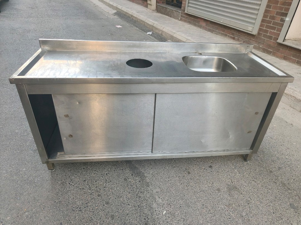 krom kapaklı evye tezgah - 10