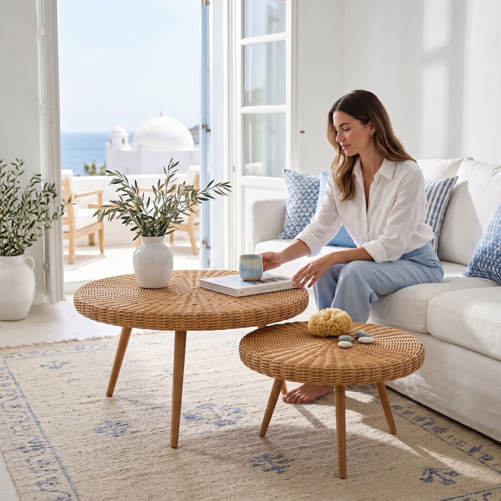 2’li Rattan Orta Sehpa Seti 62-42 cm – Sıfır - 6