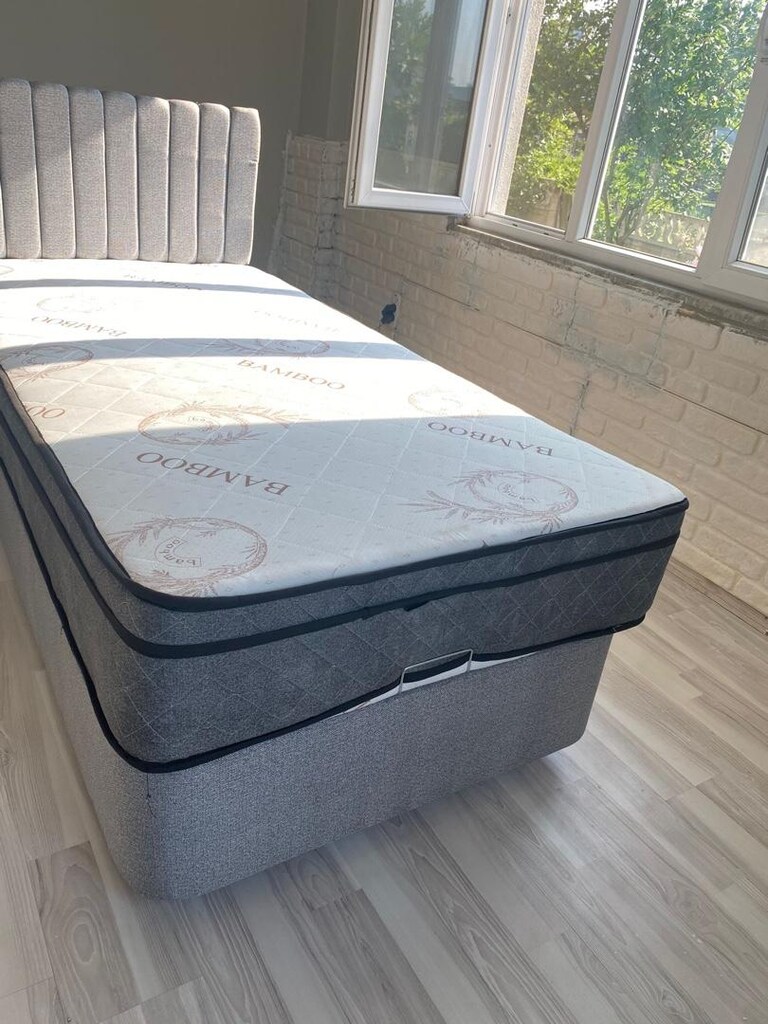 Sıfır tek kişilik baza başlık Petli yatak - 4