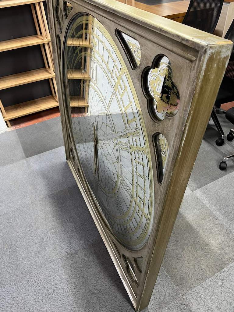 KLAS OFİS PENDİK 124x124 İTHAL GOLD AYNALI DEV DUVAR SAATİ - 5