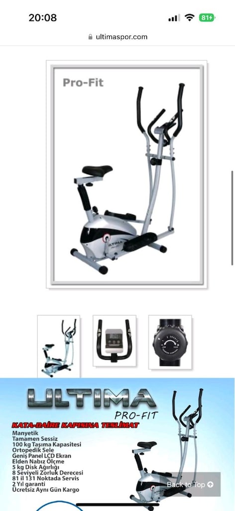 ULTİMA PRO -FİT MANYETİK ELİPTİK KONDİSYON BİSİKLETİ