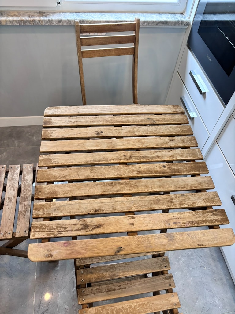 IKEA KATLANIR BALKON MASASI VE 3 LÜ SANDALYE TAKIMI - 3