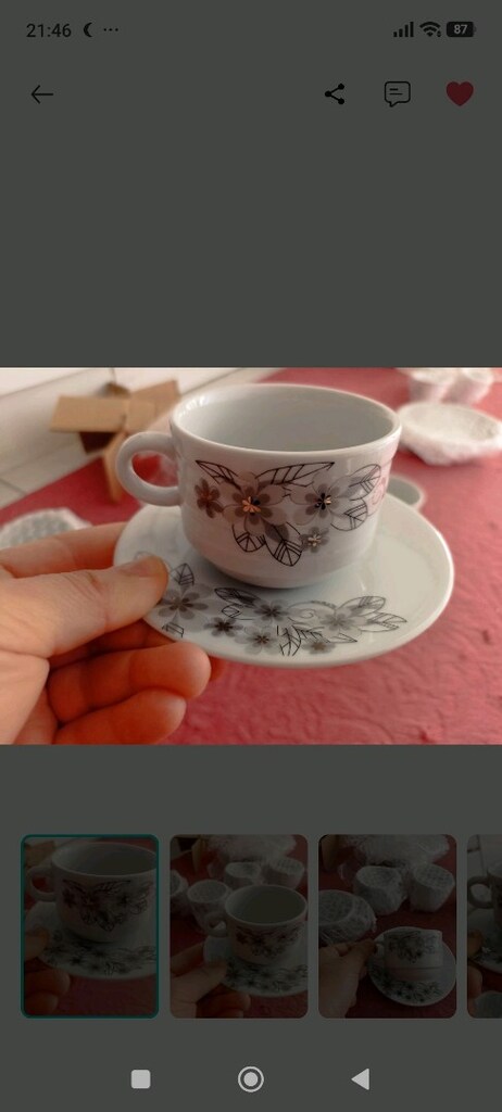 gümüş renk kahve fincanı Güral porselen sıfır - 2