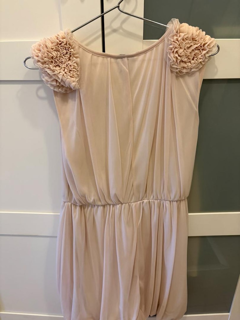 H&M Pudra Fırfırlı Uzun Elbise - 6