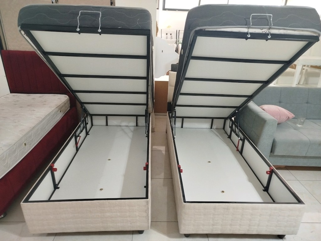 iki adet tek kişilik baza başlık yatak - 8