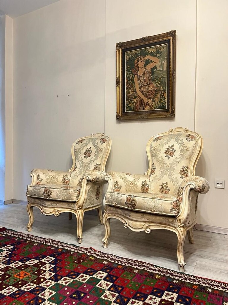 Kervan Eskitme Cilalı Çift Berjer - 20