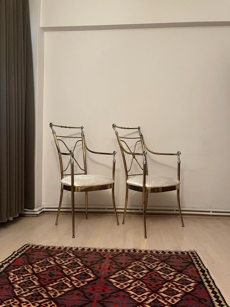İtalyan pirinç krom sandalye - 10